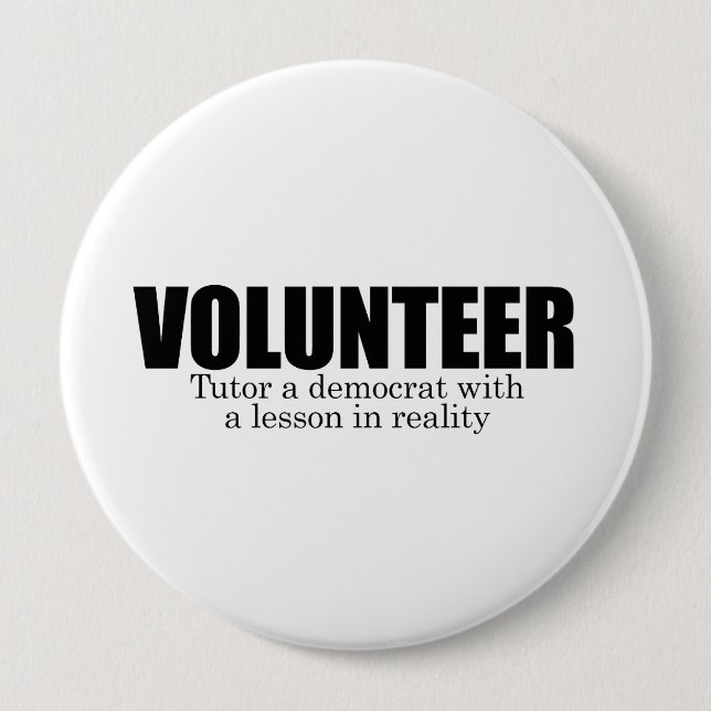 Volunteer - Tutor a democrat 10 Cm Round Badge (Front)