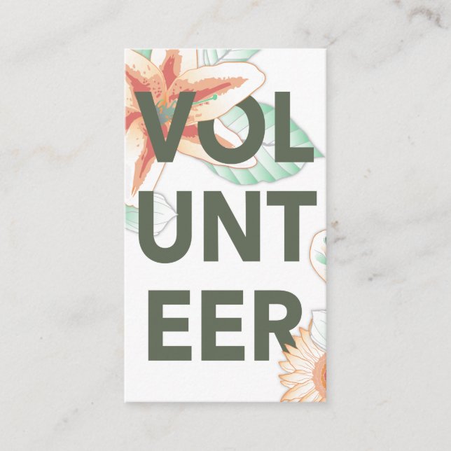 volunteer vintage floral business card (Front)