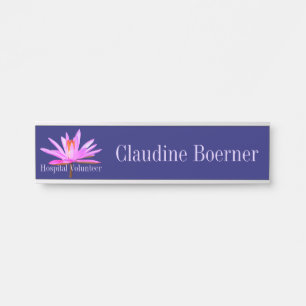 Volunteer Water Lily  Hanging Name Plate Door Sign