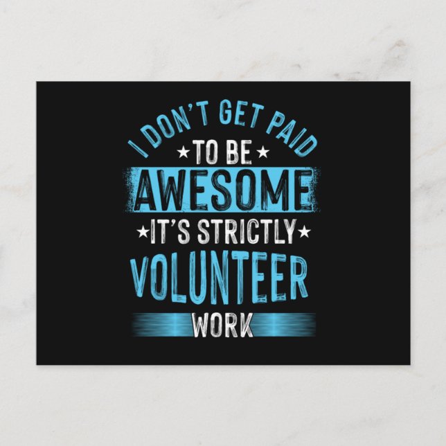 Volunteer Work Volunteering Volunteers Charity Res Postcard (Front)