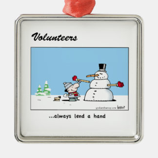 Volunteers always lend a hand! metal tree decoration