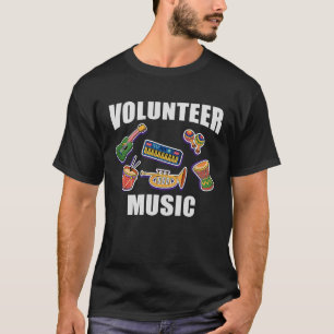 Volunteers Day Music Volunteering Best Volunteer E T-Shirt