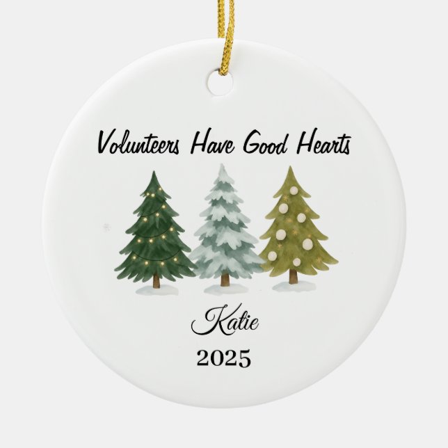 Volunteers Have Good Hearts, volunteer Ornament (Front)