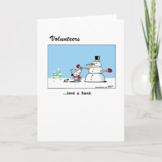 Volunteers lend a hand thank you card
