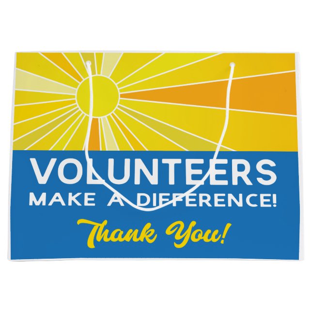 Volunteers Make a Difference Appreciation  Large Gift Bag (Front)