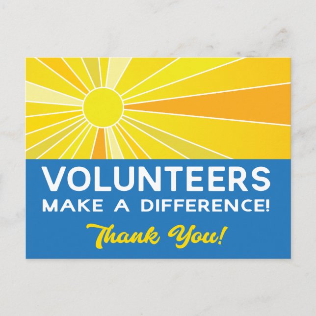 Volunteers Make a Difference Appreciation  Postcard (Front)
