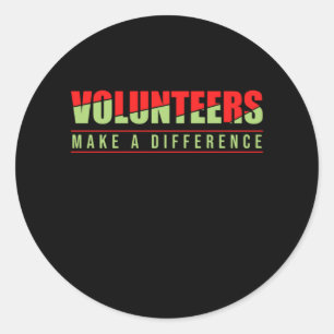 Volunteers Make A Difference Volunteering Rescue G Classic Round Sticker