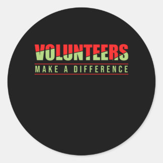 Volunteers Make A Difference Volunteering Rescue G Classic Round Sticker