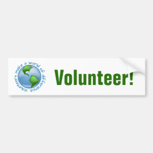 Volunteers Make a World of Difference Bumper Sticker