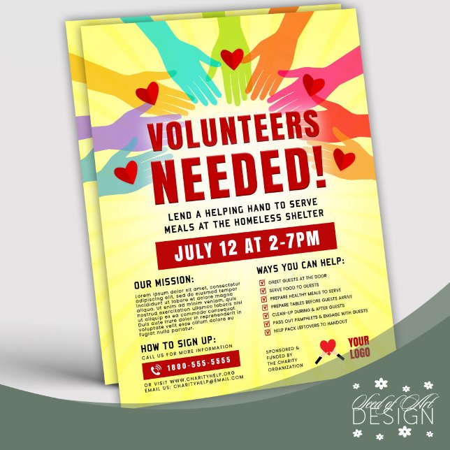 Volunteers Needed Charity Advertisement Hands Flyer (Creator Uploaded)