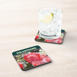 VOLUNTEERS Save the World! Coasters Pink Tulips