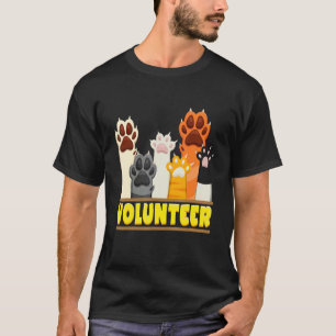 Voluteers Cute Cat Dog Paws Animal Rescue T-Shirt
