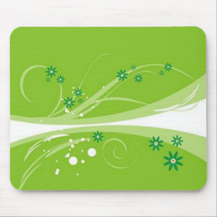 Volutes � flowers on green motif - mouse mat