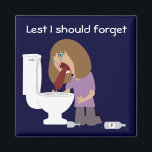 Vomiting Lest I should forget sobriety magnet<br><div class="desc">Lest I should forget vomiting magnet. A good reminder of why I should stay away from that first drink today!! The text is customisable by clicking on the "Customise It" button - lots of different fonts and colours to choose from. You can also change the background colour if you like....</div>