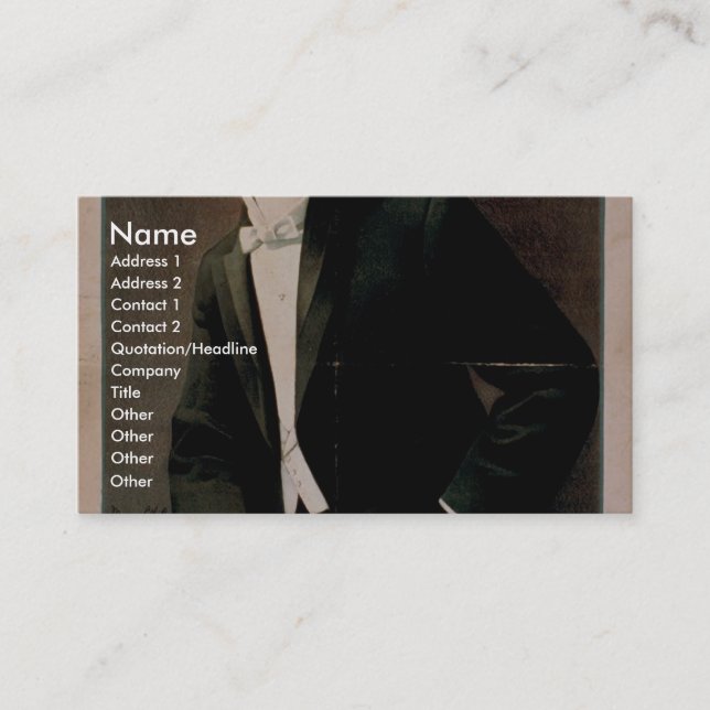 Von Arx, 'Magician Illusionist' Retro Theatre Business Card (Front)