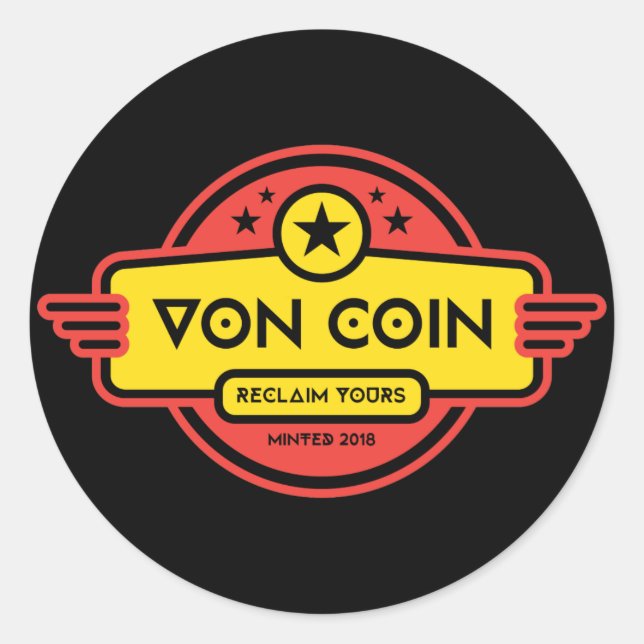 Von Coin Reindeer Classic Round Sticker (Front)