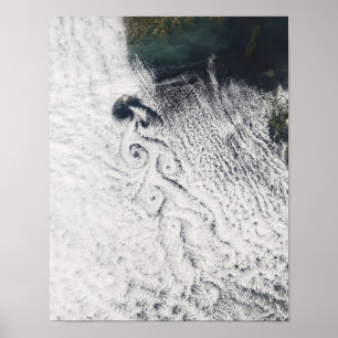Von Karmann cloud vortices Poster