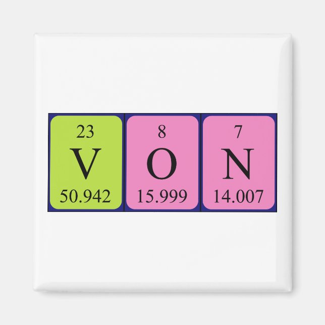 Von periodic table name magnet (Front)