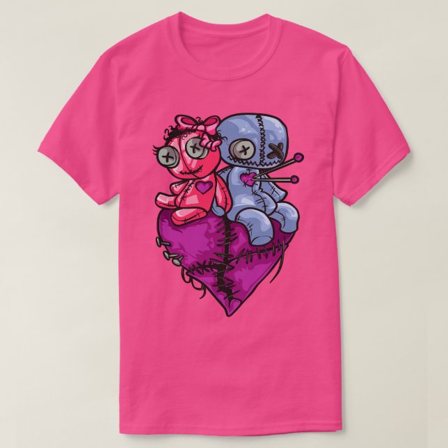 Voo Dolls Couples Halloween T-Shirt (Design Front)
