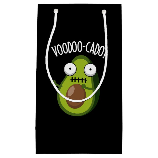 Voodoo-cado Funny Avocado Pun Dark BG Small Gift Bag (Front)