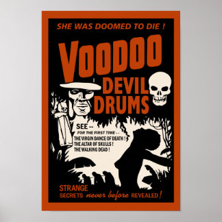Voodoo Devil Drums Vintage Poster