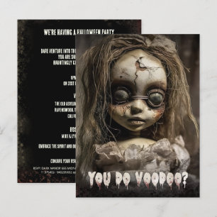 Voodoo Doll Budget Adult Halloween Invitation Postcard