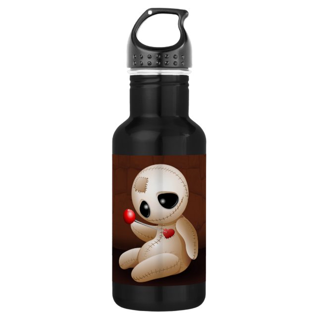 Voodoo Doll Cartoon in Love 532 Ml Water Bottle (Front)