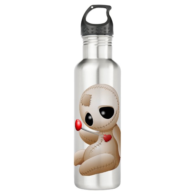Voodoo Doll Cartoon in Love 710 Ml Water Bottle (Front)