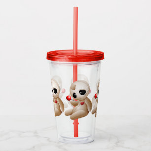 Voodoo Doll Cartoon in Love Acrylic Tumbler