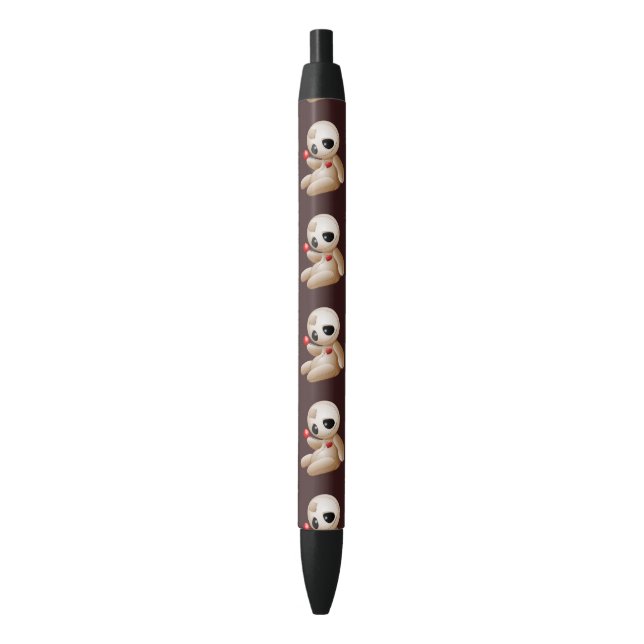 Voodoo Doll Cartoon in Love Black Ink Pen (Front Vertical)