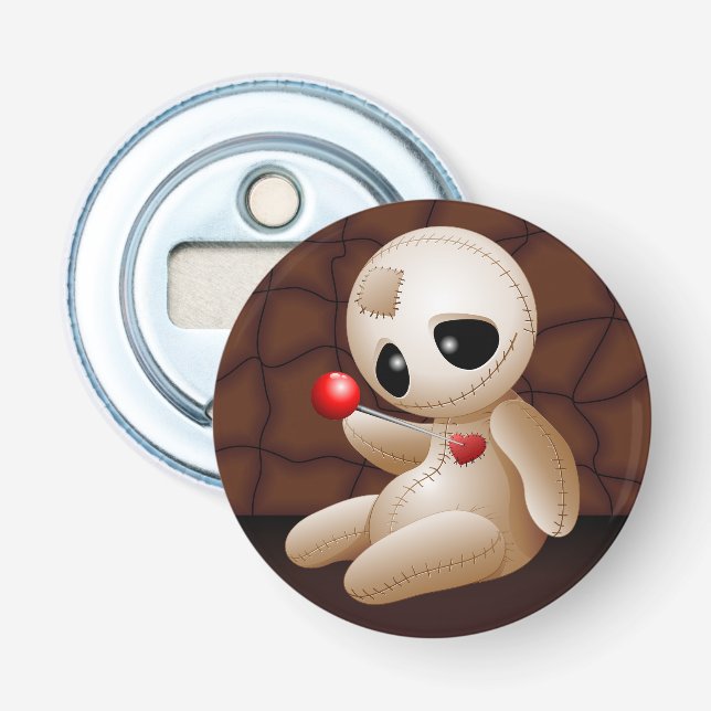 Voodoo Doll Cartoon in Love Bottle Opener (Front)