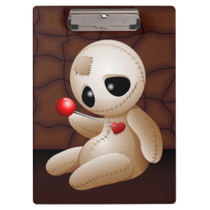 Voodoo Doll Cartoon in Love Clipboard