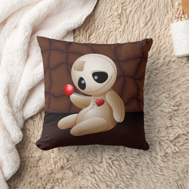 Voodoo Doll Cartoon in Love Cushion (Blanket)