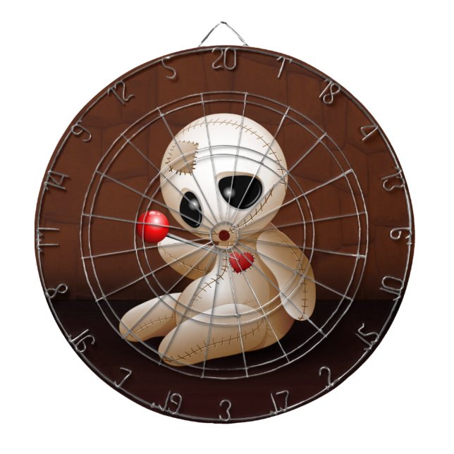 Voodoo Doll Cartoon in Love Dartboard (Front)