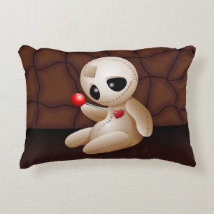 Voodoo Doll Cartoon in Love Decorative Cushion