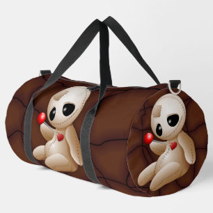 Voodoo Doll Cartoon in Love Duffle Bag