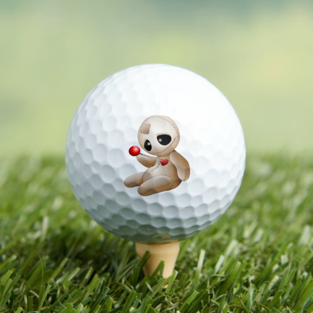 Voodoo Doll Cartoon in Love Golf Balls (Insitu Tee)