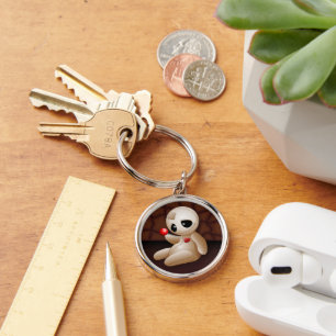 Voodoo Doll Cartoon in Love Key Ring