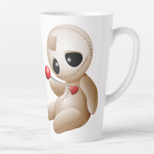 Voodoo Doll Cartoon in Love Latte Mug