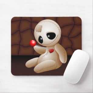 Voodoo Doll Cartoon in Love Mouse Mat