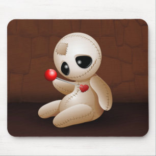 Voodoo Doll Cartoon in Love Mouse Mat