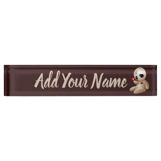 Voodoo Doll Cartoon in Love Nameplate (Front)