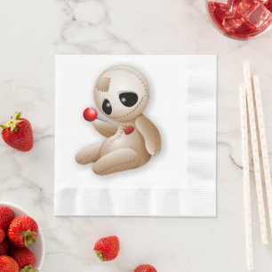 Voodoo Doll Cartoon in Love Napkin