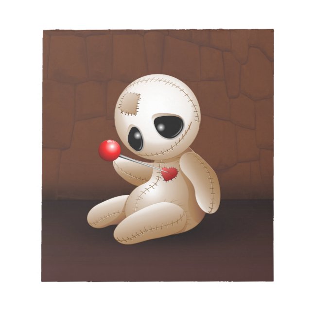 Voodoo Doll Cartoon in Love Notepad (Front)