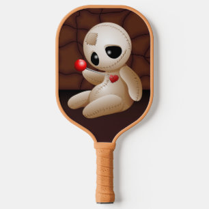 Voodoo Doll Cartoon in Love Pickleball Paddle