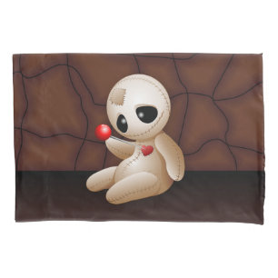 Voodoo Doll Cartoon in Love Pillowcase