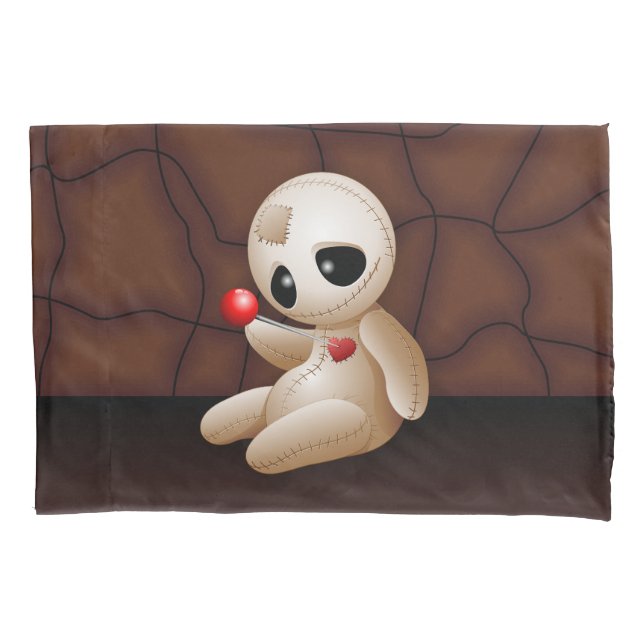 Voodoo Doll Cartoon in Love Pillowcase (Front)