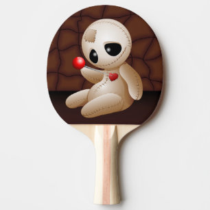 Voodoo Doll Cartoon in Love Ping Pong Paddle