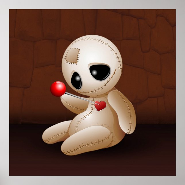 Voodoo Doll Cartoon in Love posters (Front)