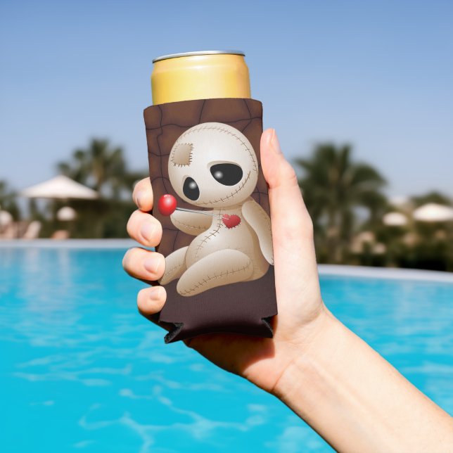 Voodoo Doll Cartoon in Love Seltzer Can Cooler (In Situ Pool)
